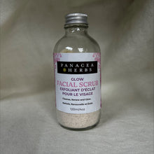 GLOW! Facial Scrub : a gentle exfoliant made from a mixture of organic herbs and grains.